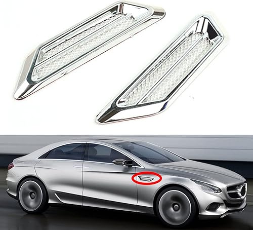 Miniatura 7 de 1 par de calcomanías universales de flujo de aire cromado para decoración de ventilación lateral de flujo de aire para puerta de ventilación de