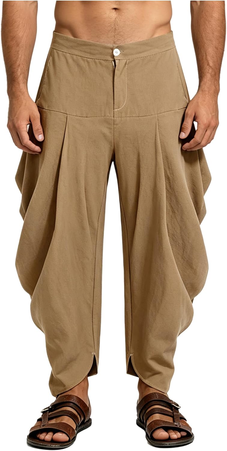 Men Kurta Dhoti Pants Hippie Trousers Loose Fit