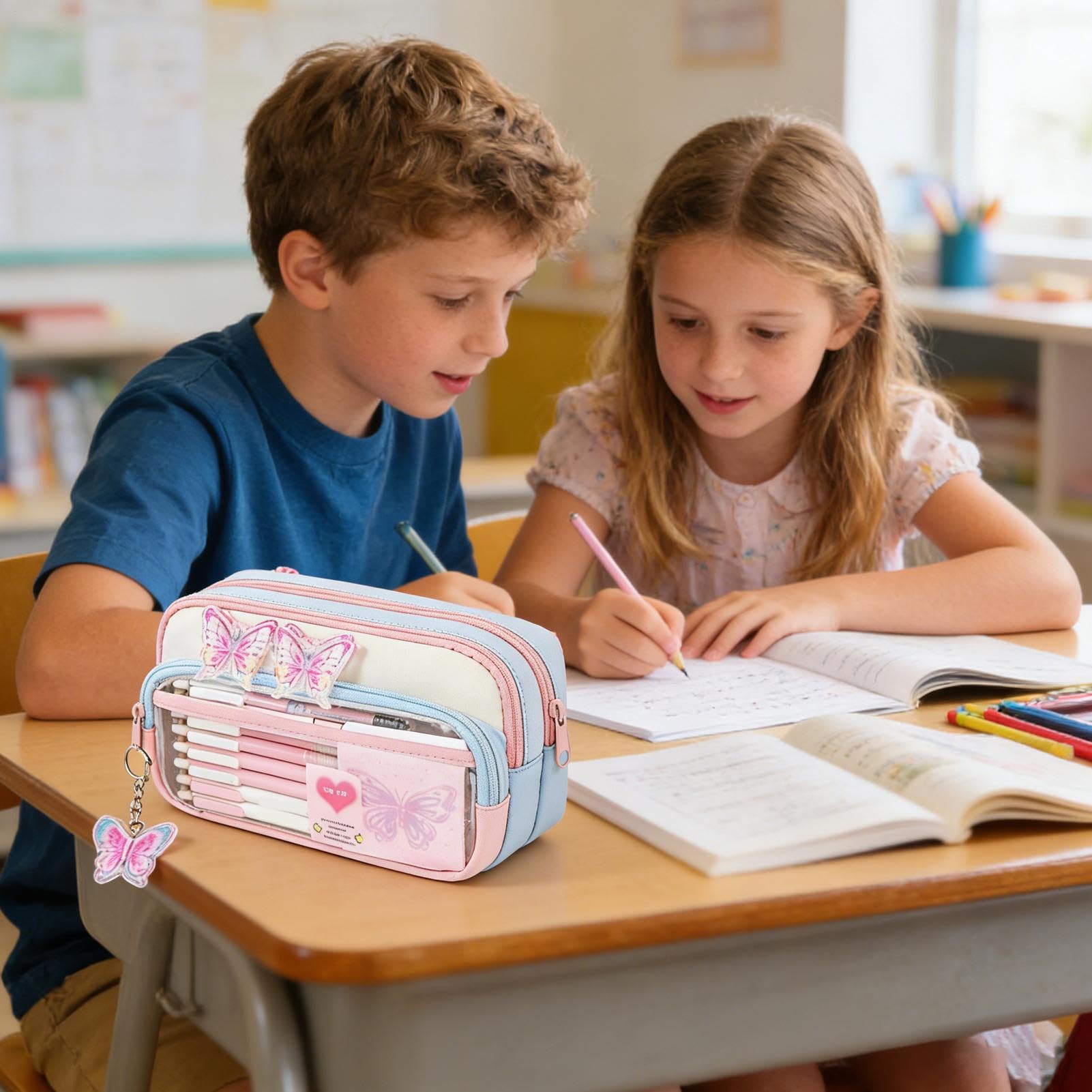 Generico Grande Astuccio per Matite Chiusura A Cerniera Multifunzione | Organizzatore Per Astuccio E Cancelleria Per Studenti Scuola Elementare Media Università Ragazze Adolescenti Adulti