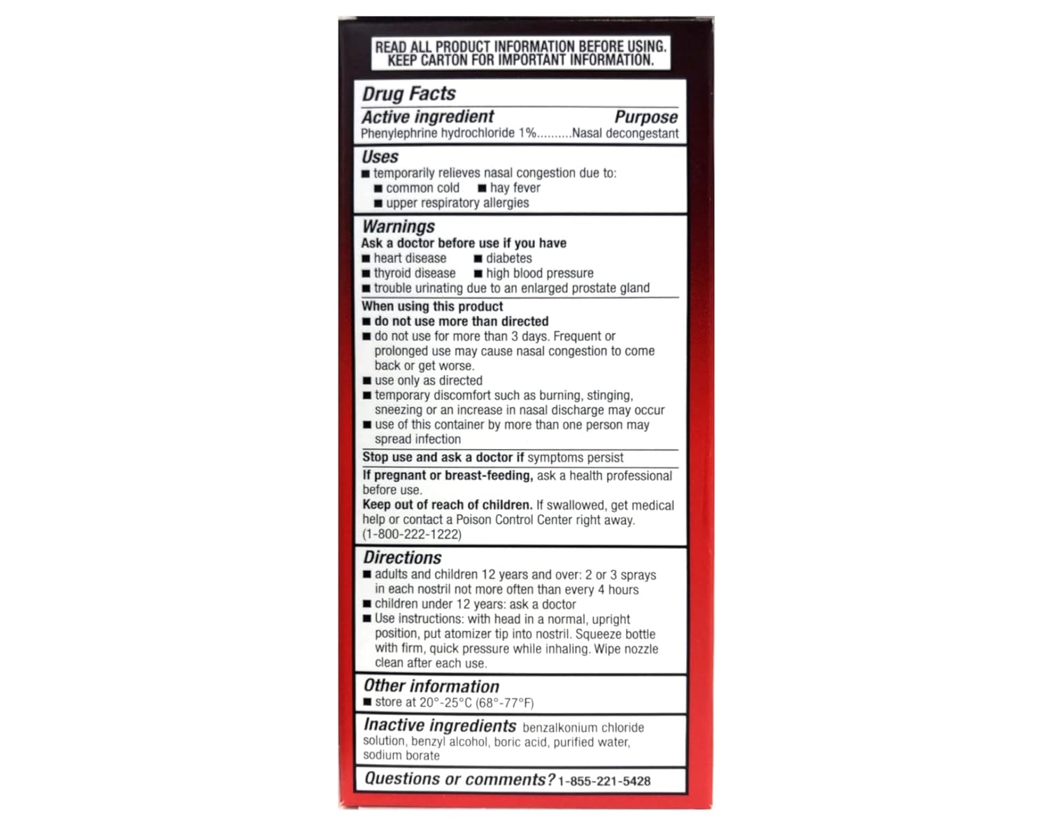 4-Way Fast Acting Nasal Spray, 1 Fl Oz - Set of 4