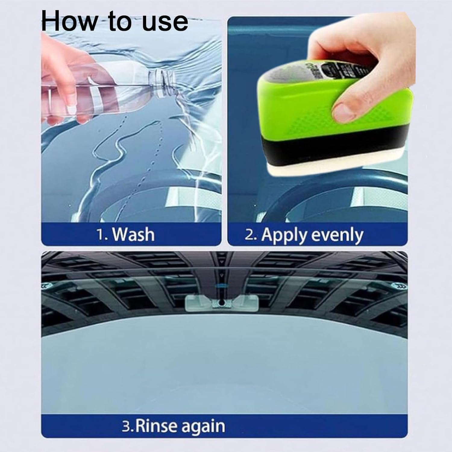 Automotive Oil Film Cleaning Brush, Powerful Glass Cleaning Board, Oil Film Cleaner for Window Remove Dirt Improve Clarity & Visibility, Enhance Visual Effect of Automotive Windshield (1Pcs) - 4