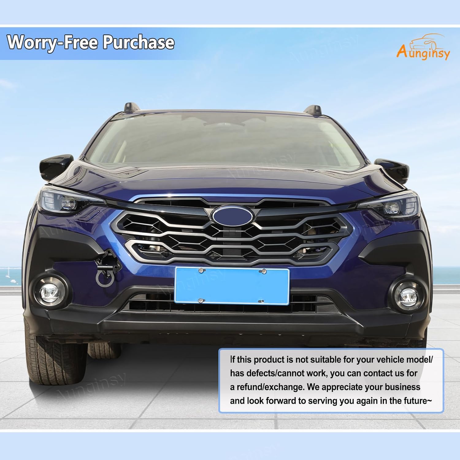 Aunginsy Car Front Bumper Tow Hook Compatible with Subaru Crosstrek 2024 2025 & Subaru WRX 2022-2025 Aluminum Front Bumper Trailer Ring Eye Towing Tow Hook Screw Trailer Hitch Kit Exterior Accessories