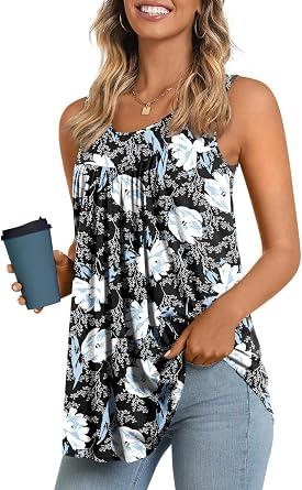LONGYUAN Womens Tank Tops 2026 Summer Tunics Casual Sleeveless Shirts Ladies Loose Fit Blouses S-4XL
