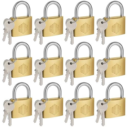 HOX Solid Brass Keyed Different Padlock with 1-9/16-Inch Wide Body,