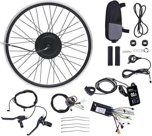 Kit de conversión de rueda delanteratrasera de 36 V E-Bike Kit de motor de bicicleta eléctrica con pantalla LED Kit de motor sin engranajes sin