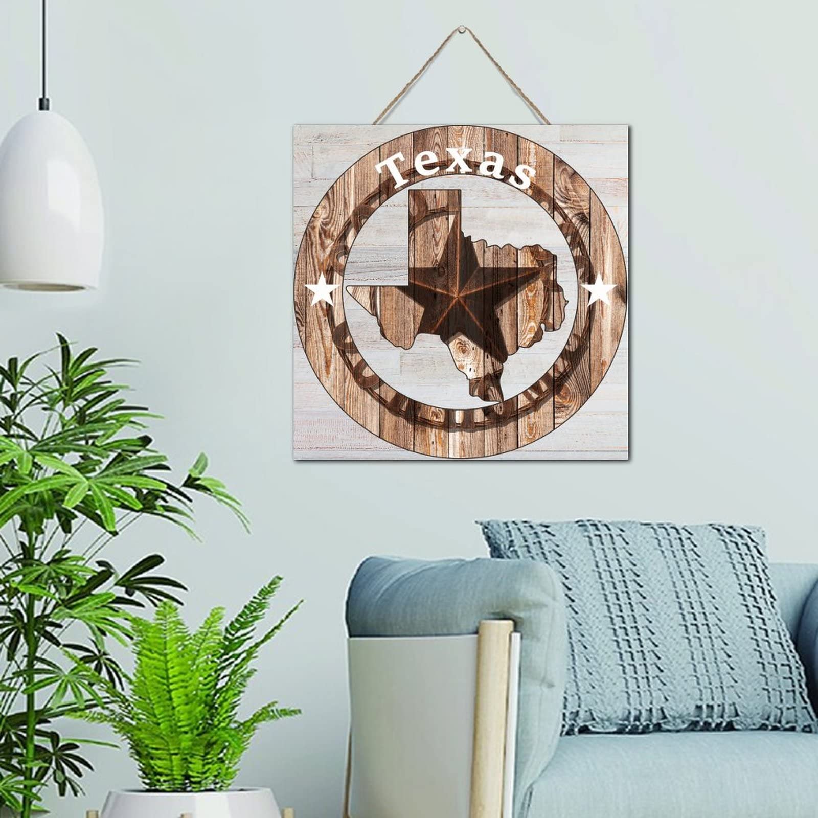 Plaque en bois Texas decoration de porche et salon ambiance chalet cowgirl