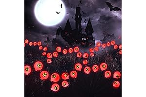 Solar Halloween Eyeball Lights with Red LED Eyes
