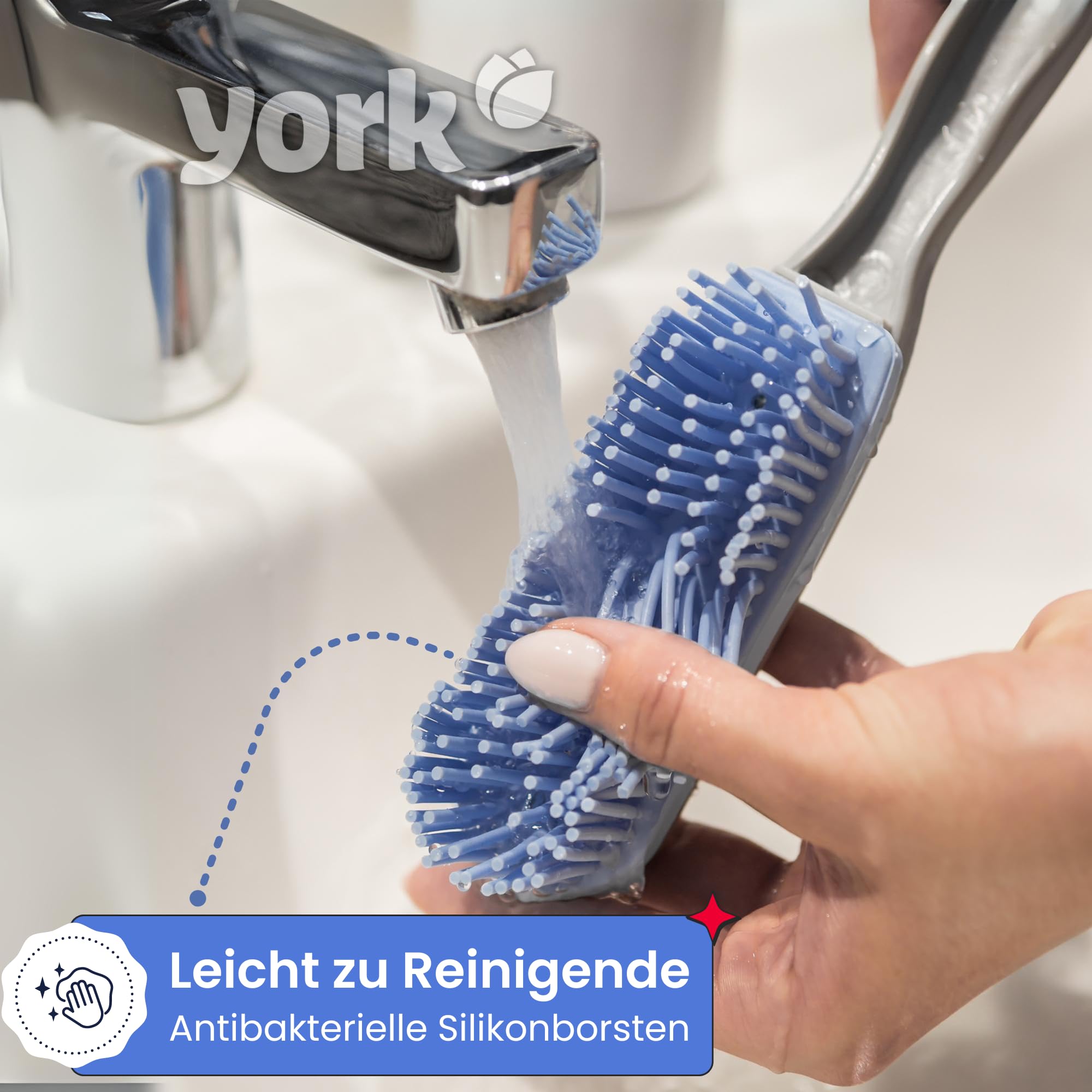 YORK BACTERIA STOP Zestaw do zamiatania i szufelki, gumowy zestaw miotły, zestaw szufelki, szybkie czyszczenie, działa dobrze w pomieszczeniach, w których przebywają małe dzieci.