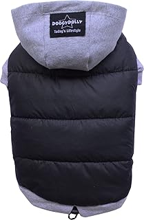 Doggy Dolly FP-W109-M Mops & Französische Bulldogge Hundemantel & Hundepullover, schwarz-grau, M product image