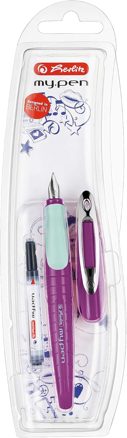 Herlitz my.pen with M-Nib Fountain Pen - purple / mint - Image 4