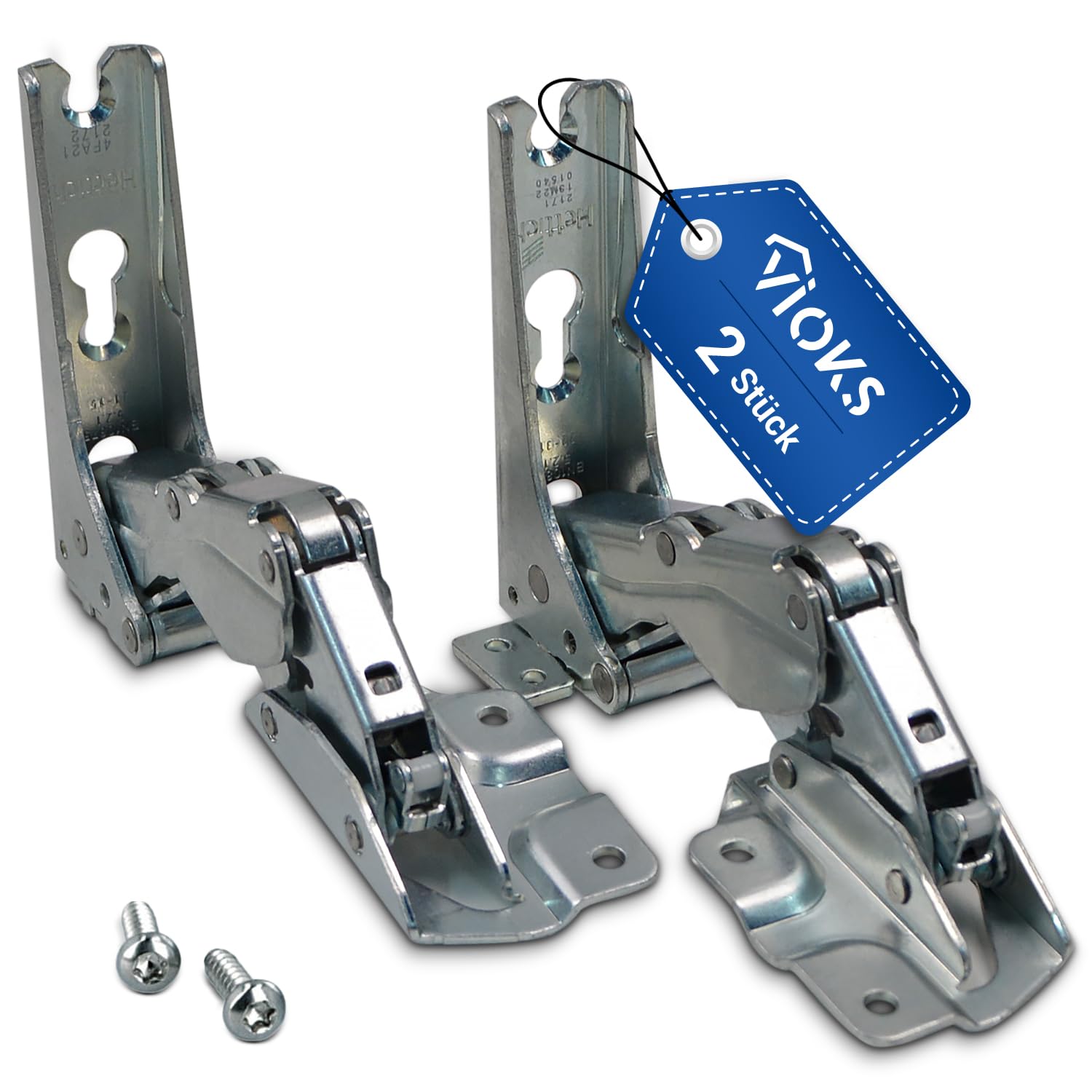 VIOKS Set di cerniere per porta da incasso a sinistra e in basso, ricambio per AEG 2211202045 + 2211201047 Küppersbusch 431624 + 431625 per porta Electrolux frigorifero