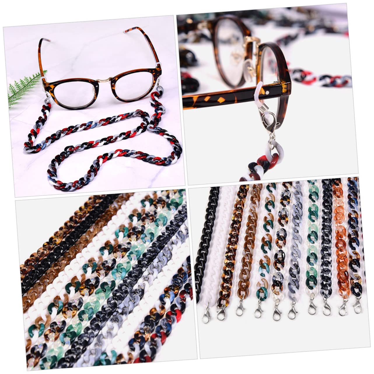 BESTYASH Cadena De Gafas Cordón De Anteojos Ligero Porta Gafas Con Cuentas Lentes Cadenas Titular De Los Anteojos Gafas De Sol Múltiple Gafas Ligeras Hombres Titulares Acrílico