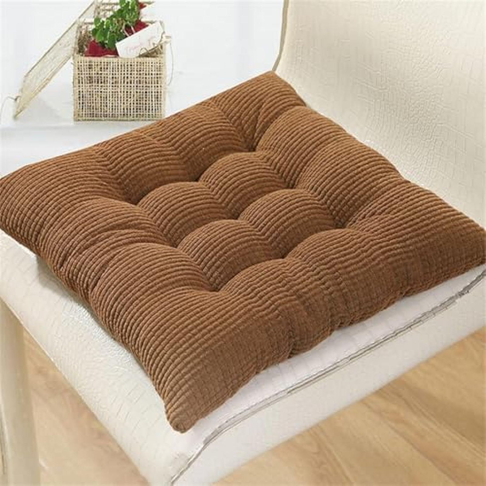 Coussin lavable 45 x 45 cm marron antidérapant pour décoration de maison et cuisine