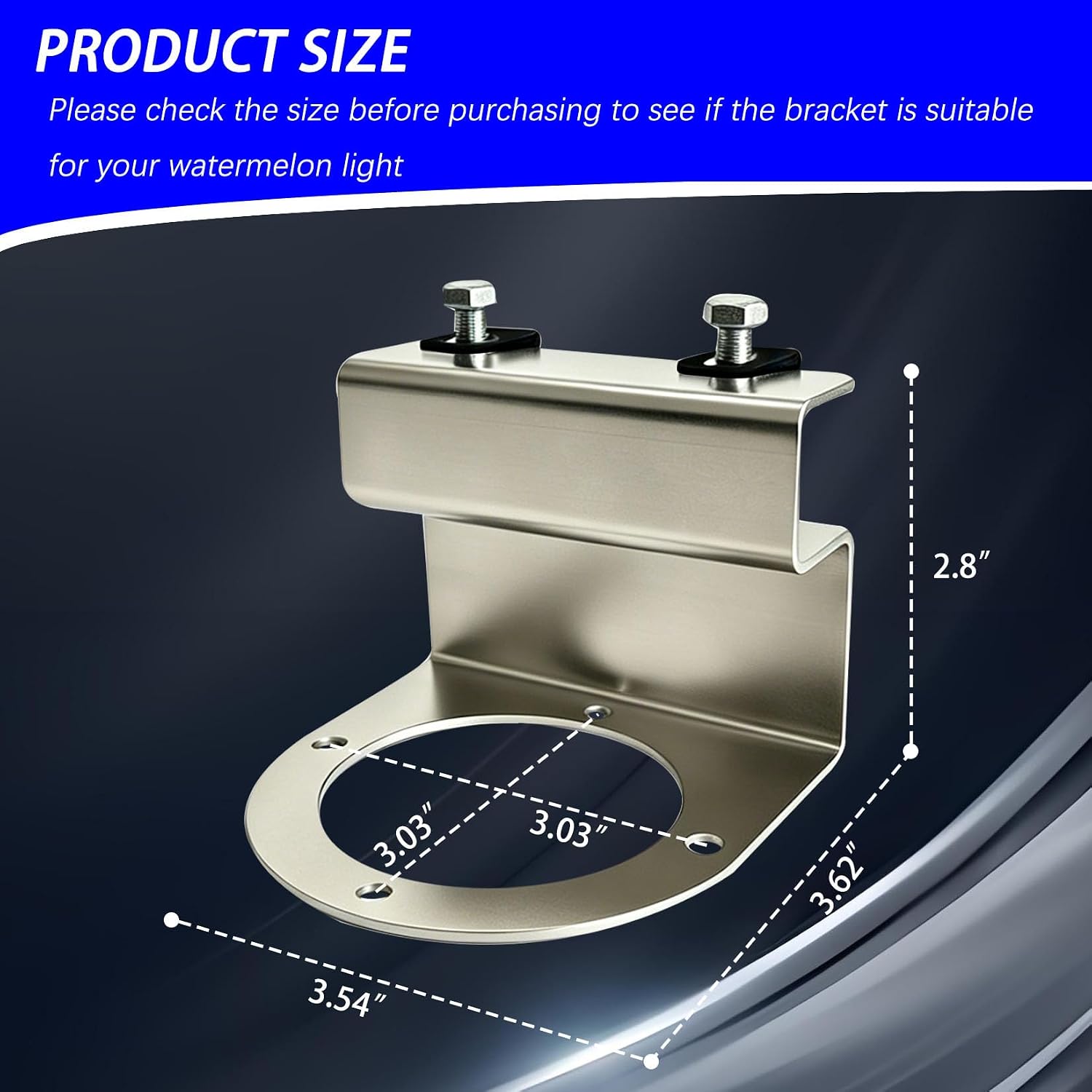 Stainless Steel Watermelon Light Bracket Universal for Semi-Trucks Trucks Pickup Angled Straight Down Easy Installation 2Pcs