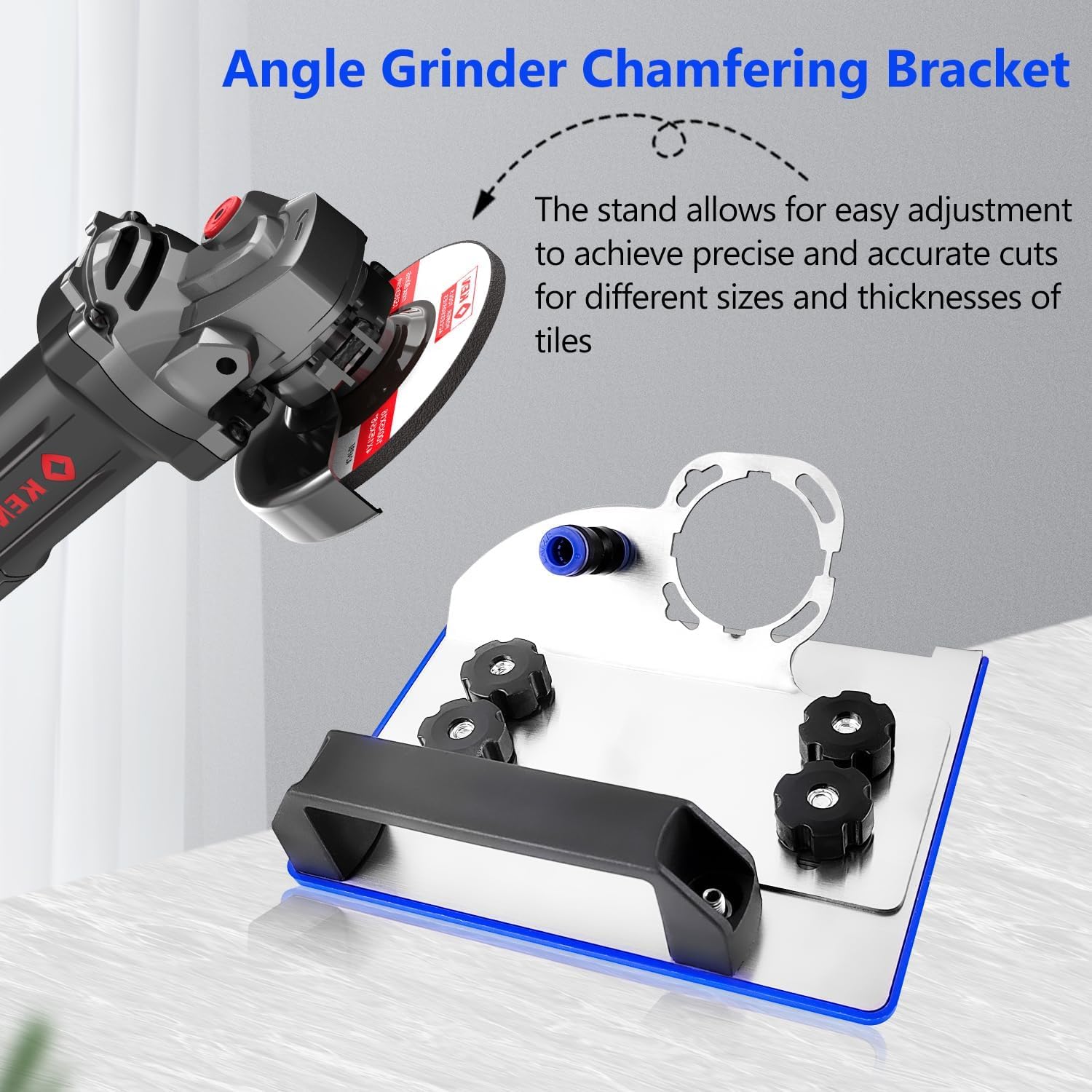 45 Degree Angle Grinder Stand Attachment, Tile 45° Chamfering Tool, Wet Tile Cutter Tool for 100-Type Angle Grinder, Adjustable Angle Grinder Bracket, for Ceramic Stone Cutting