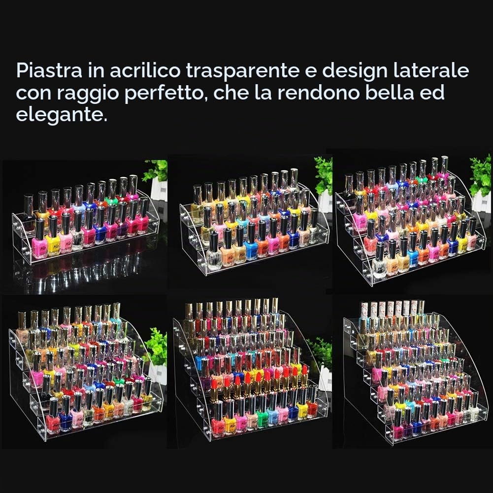 Dioche Porta Smalti per Unghie Organizer Smalti per Unghie, Supporto per Espositore per Rack Trasparente per Espositore per Trucco(7 Livelli)