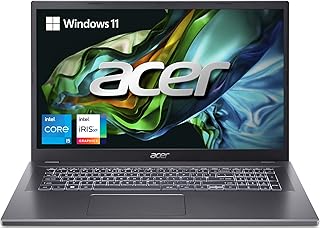 Acer Aspire 5 17 Slim Laptop | 17.3" FHD (1920 x 1080) IPS | Intel Core i5-1335U | Intel Iris Xe Graphics | 8GB LPDDR5 | 512GB Gen 4 SSD | Wi-Fi 6E | USB4/Thunderbolt 4 | Backlit KB | A517-58M-59S6