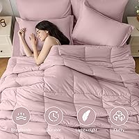 Vista 2 de JOLLYVOGUE - Juego de edredón de tamaño Queen, 7 piezas, cama en una bolsa, edredones ultrasuaves, edredón con relleno alternativo de plumón