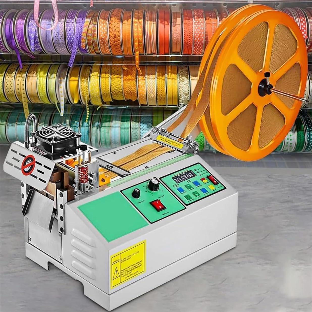 Weaving Belt Cutting Machine 95Mm - 440W Automatic Hot and Cold Tape Cutter for Precise Webbing Cutting - Industrial Grade MachineryhkMBJ17484