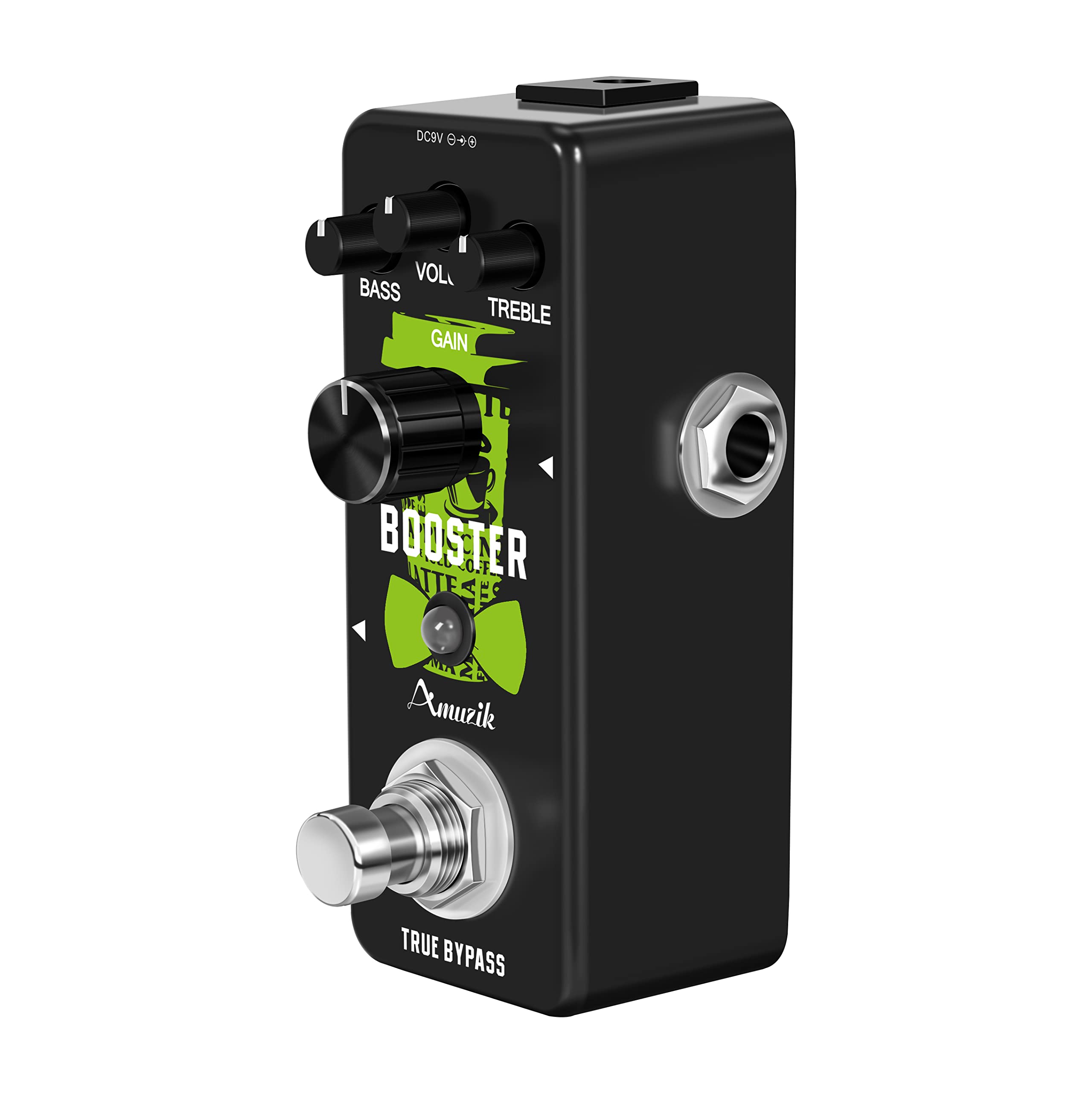 Amuzik Guitar Booster Pedal Analog Micro Boost Pedals For Electric Guitar Pure Signal Amplification Wtih Mini Size True Bypass