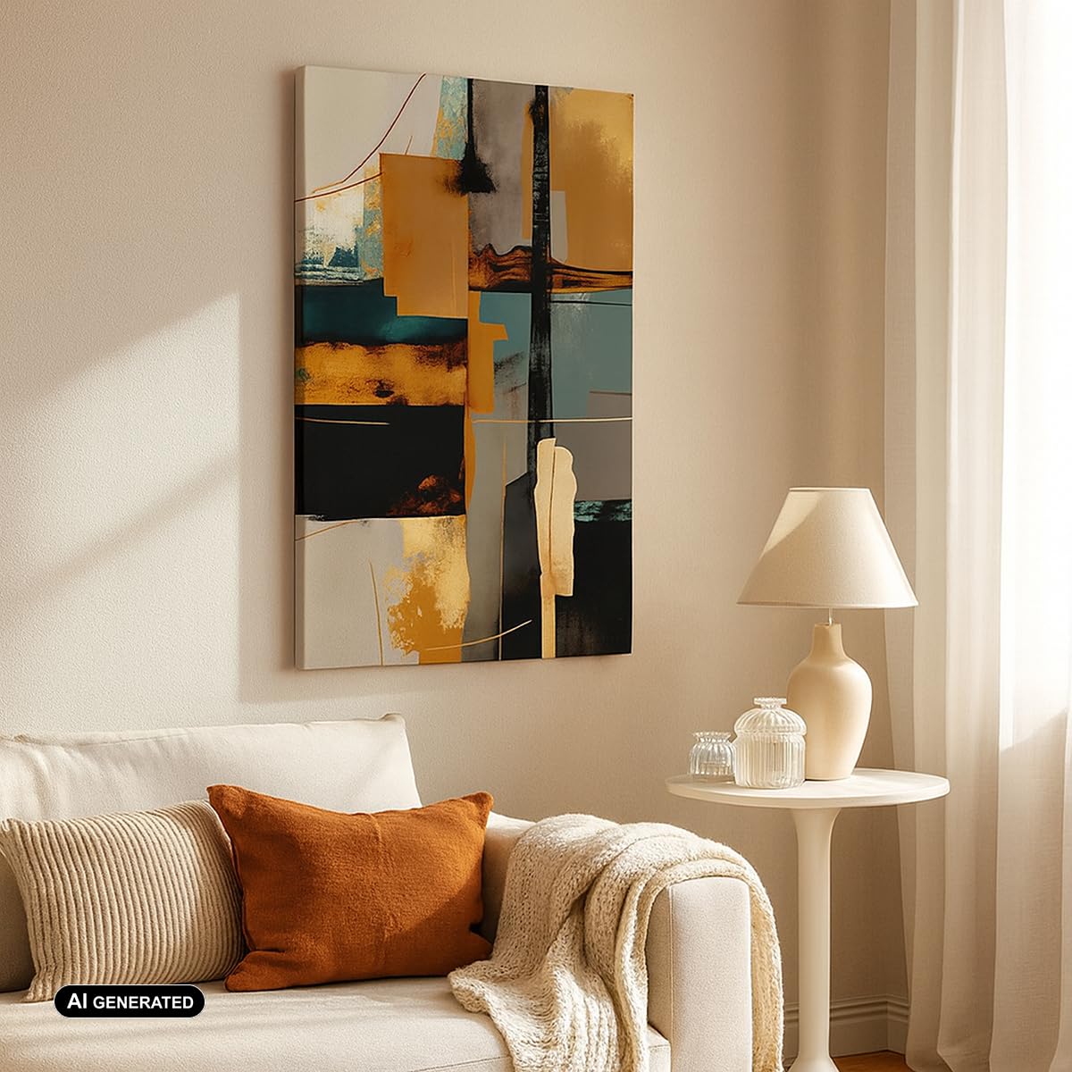 ARTTOR Quadri Moderni su Tela 80x120 cm Verticale Astratto Arte - 5801 | CIAO Astrazione Moderno Quadro Decorativo Grande Soggiorno Camera da Letto Decorazione da Parete Arte da Parete ARTTOR