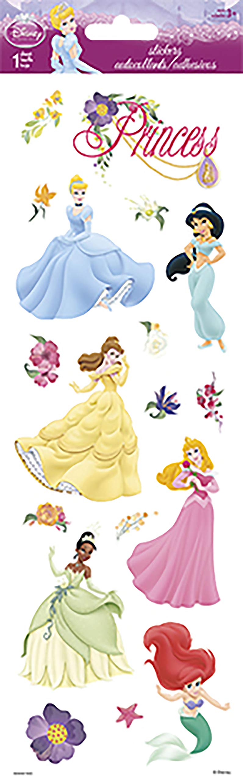 Sandylion SB4X12CLGL Princess 4 X 12 Clear Sticker with Glitter Wl