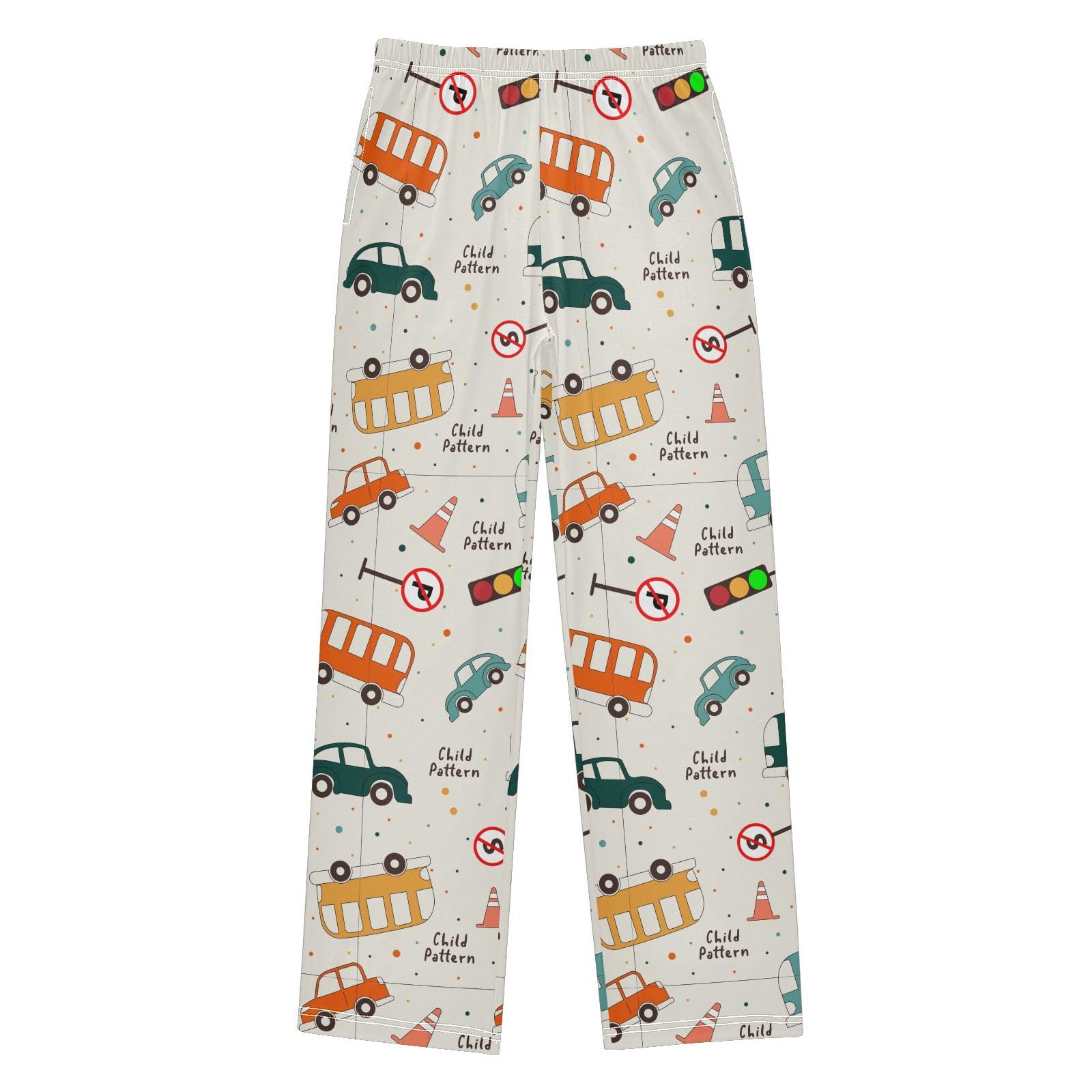 Bas de pyjama pour garçon Motif voiture bus panneau de signalisation Taille S