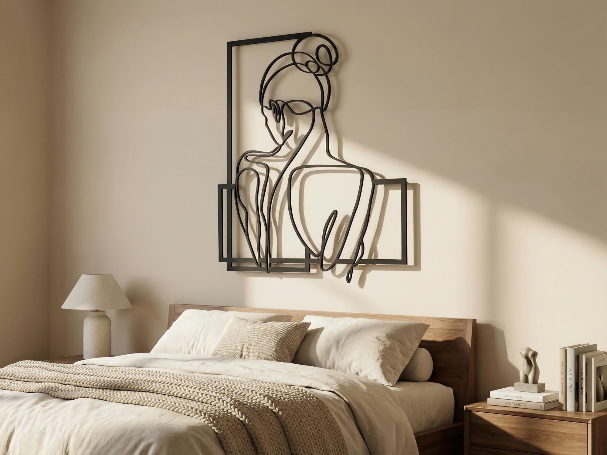 VAILLA Silhouette Donna Quadri Moderni Soggiorno – Legno 3D Cucina Casa | Legno MDF 6 mm, Tagliato al Laser, Silhouette Femminile, 5 Misure, Nero Argento Oro, personalizzabile, Soggiorno Cucina