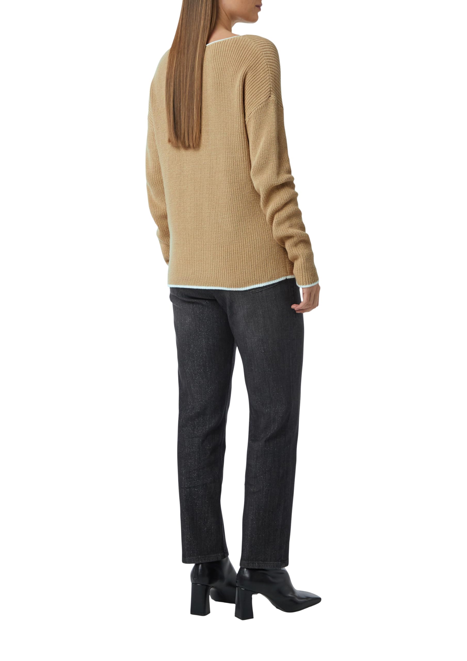 Comma Strickpullover aus Baumwolle mit überschnittenen Schultern