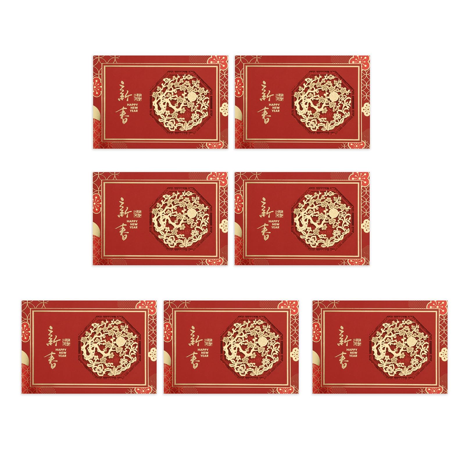 Buxuaaaa New Year Of 7 Unique 3D Popup Cards For Celebration Stylish Greeting Card For Family And Friend Gatherings Spring Festival Cards