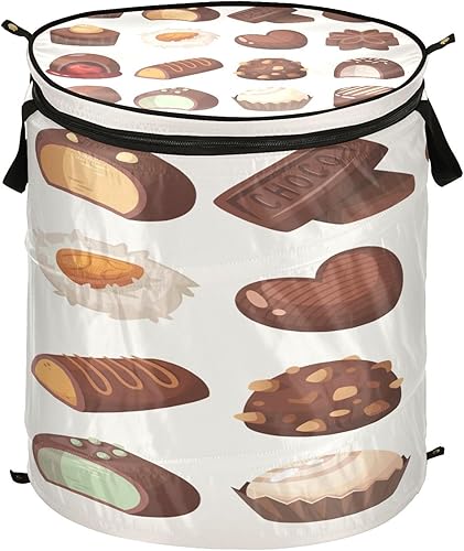 Hamper Decorativos foldable laundry bag for office Colorful Chocolate,canastas para ropa sucia