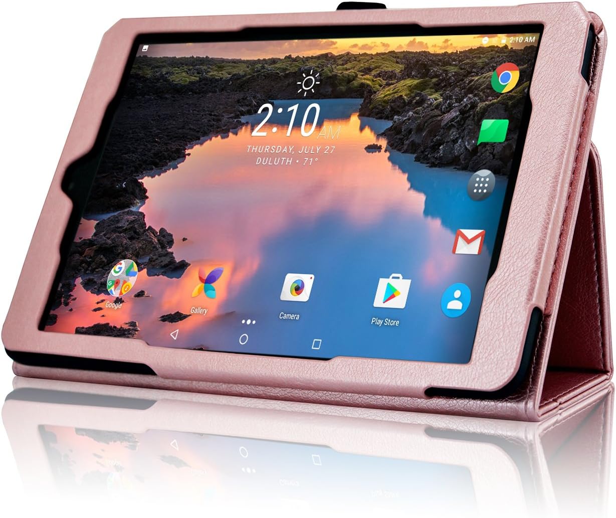 ACdream Alcatel A30 8 Inch Tablet Case, Premium PU Folio Leather Tablet Case for Alcatel A30 8 Inch Tablet (2017 Version), Rose Gold