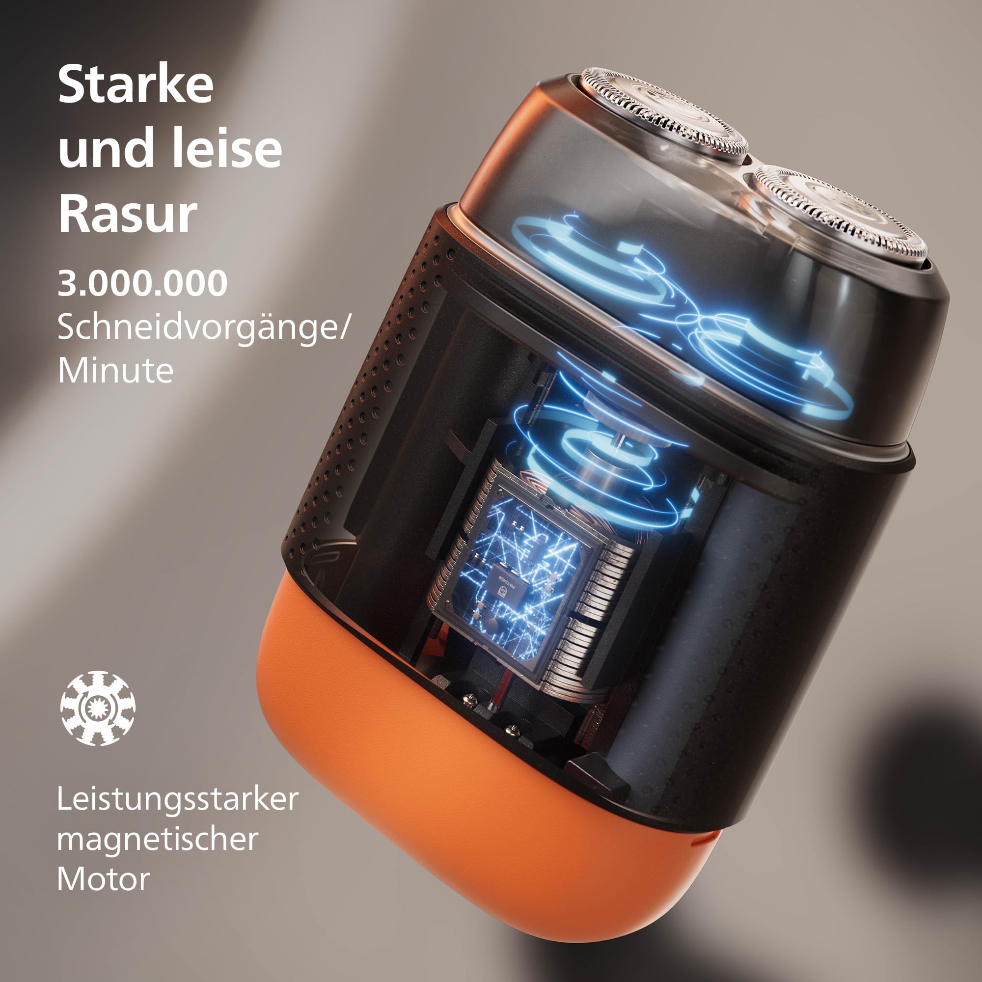 Philips Rasierer Series 500 - kompakter Elektrorasierer für Herren, 3D-Scherkopf, elektrischer Nass- und Trockenrasierer, Reiseetui, Reisesperre, magnetische Kappe, Modell S595/05