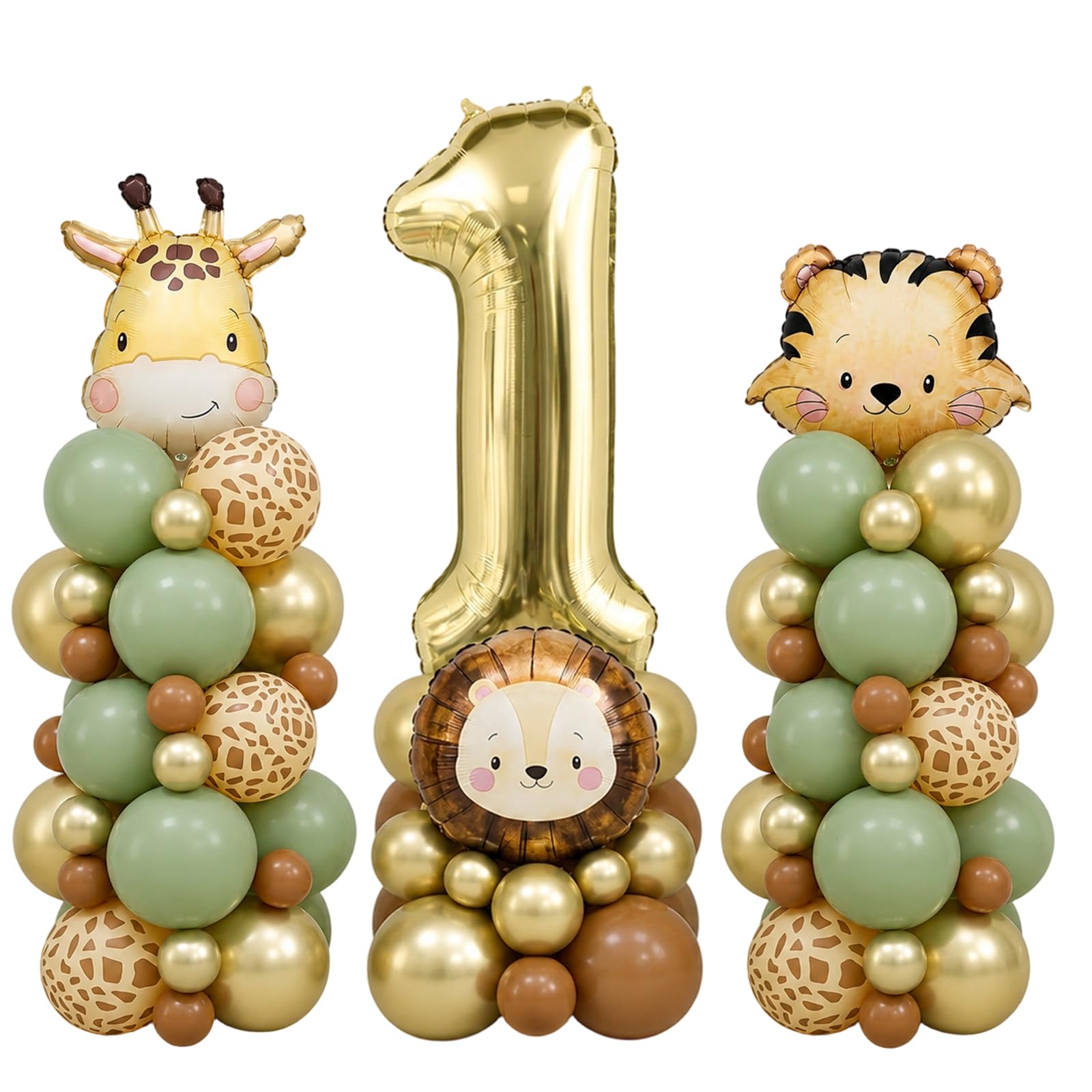Wild One Birthday Decorations, Jungle Animal Balloons Set