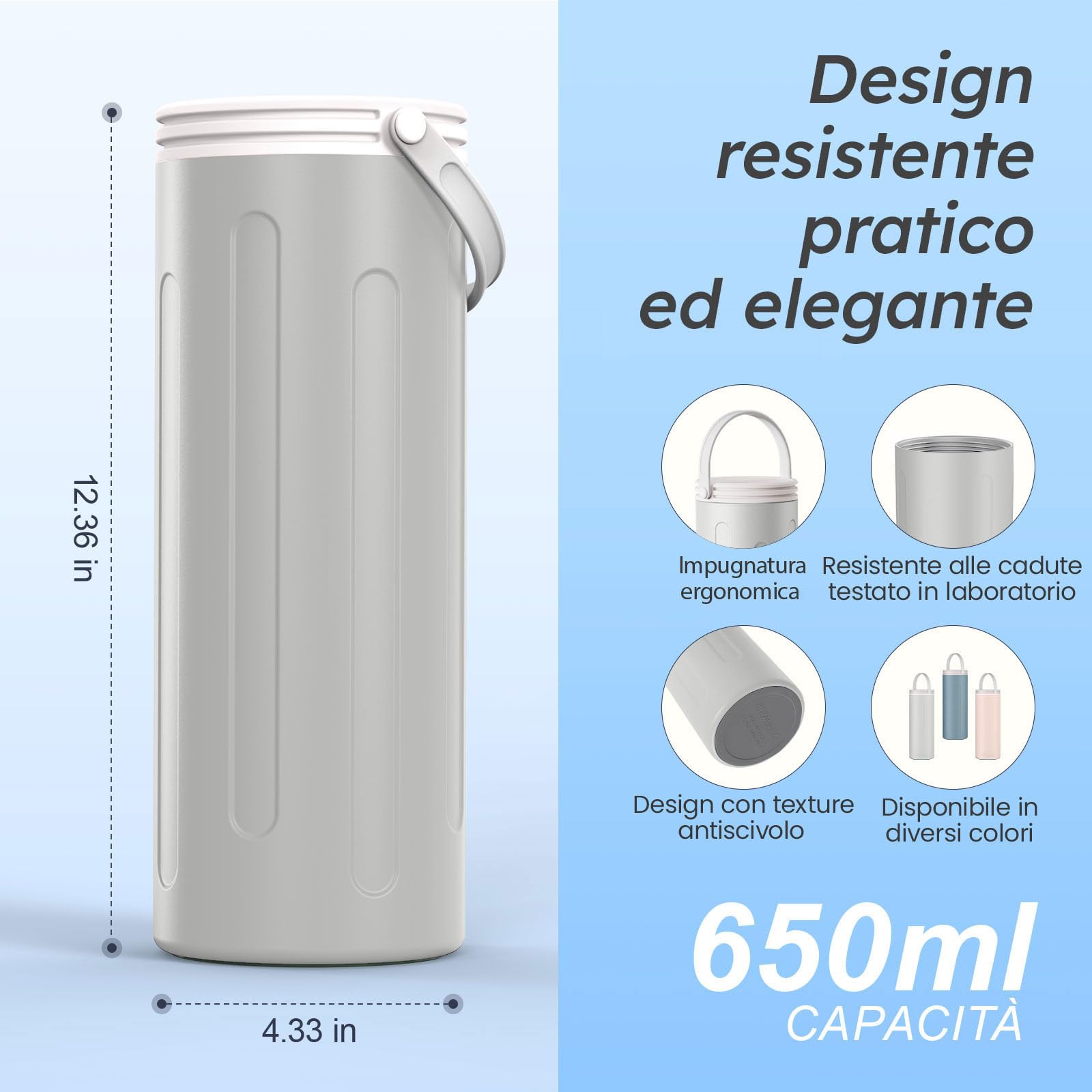 Raffreddatore per latte materno per lavoro e viaggi, raffreddamento a 360° mantiene il latte fresco per 24 ore, con 2 biberon per conservare latte materno, utensili per l'allattamento