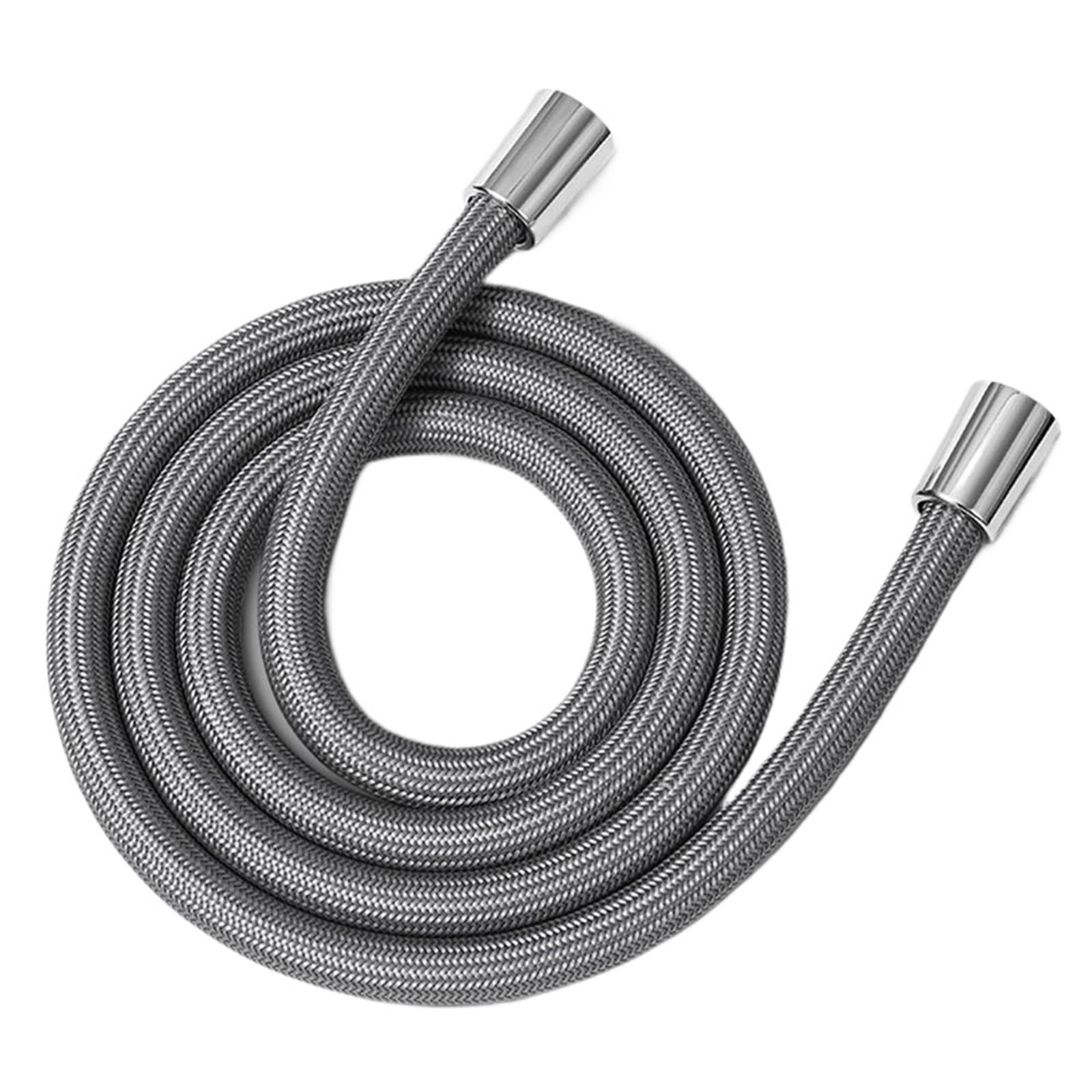 Shower Hose 1.5/2.0 Meter Bathroom High Pressure Smooth Flexible Handheld Anti Winding Universal Pipe Tube for Bathroom Showers(Grey-1.5meter)