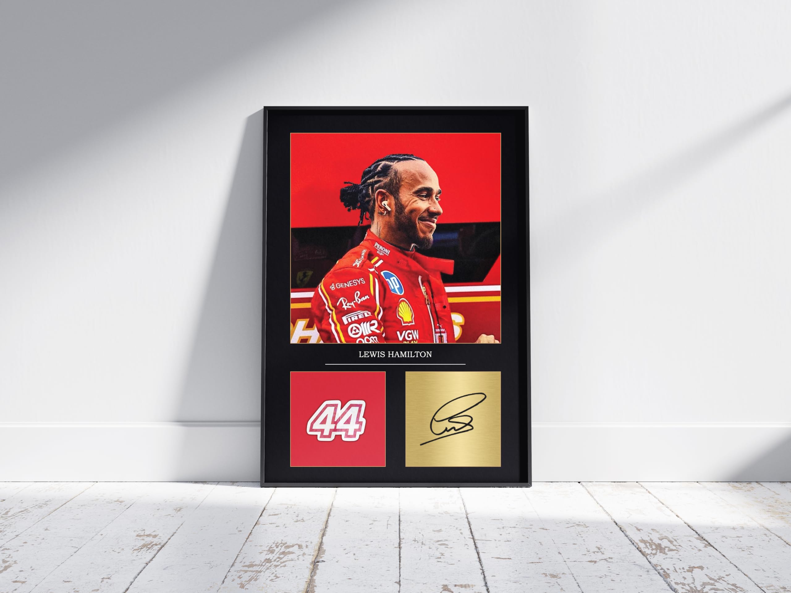 Lewis Hamilton - Stampa con autografo, formato A4, senza cornice, idea regalo per ragazzi, riprodotta digitalmente Formula 1, idea regalo F1