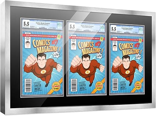 Miniatura 143 de Poster Palooza Marco de cómic con paspartú para 2 cómics CGC, CBCS o PGX Graded Comics – Marco de cómic negro para cómics de 8.125 x 13 pulgadas