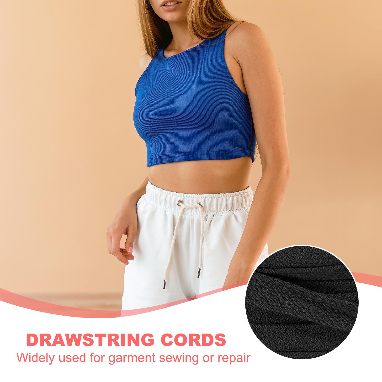 PATIKIL Flat Drawstring Cord 12mm x 22 Yd - Image 4