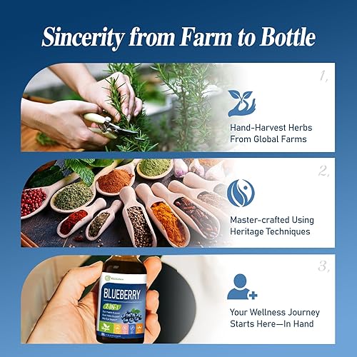 Miniatura 6 de ECOLINIA Suplemento de extracto de arándano para la salud ocular, fórmula 7 en 1 gotas de hierbas que apoyan los ojos secos y la visión con