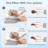 Vista 4 de Almohada cervical para soporte de cuello y hombro, almohada ergonómica de contorno para aliviar el dolor, almohada ortopédica de espuma