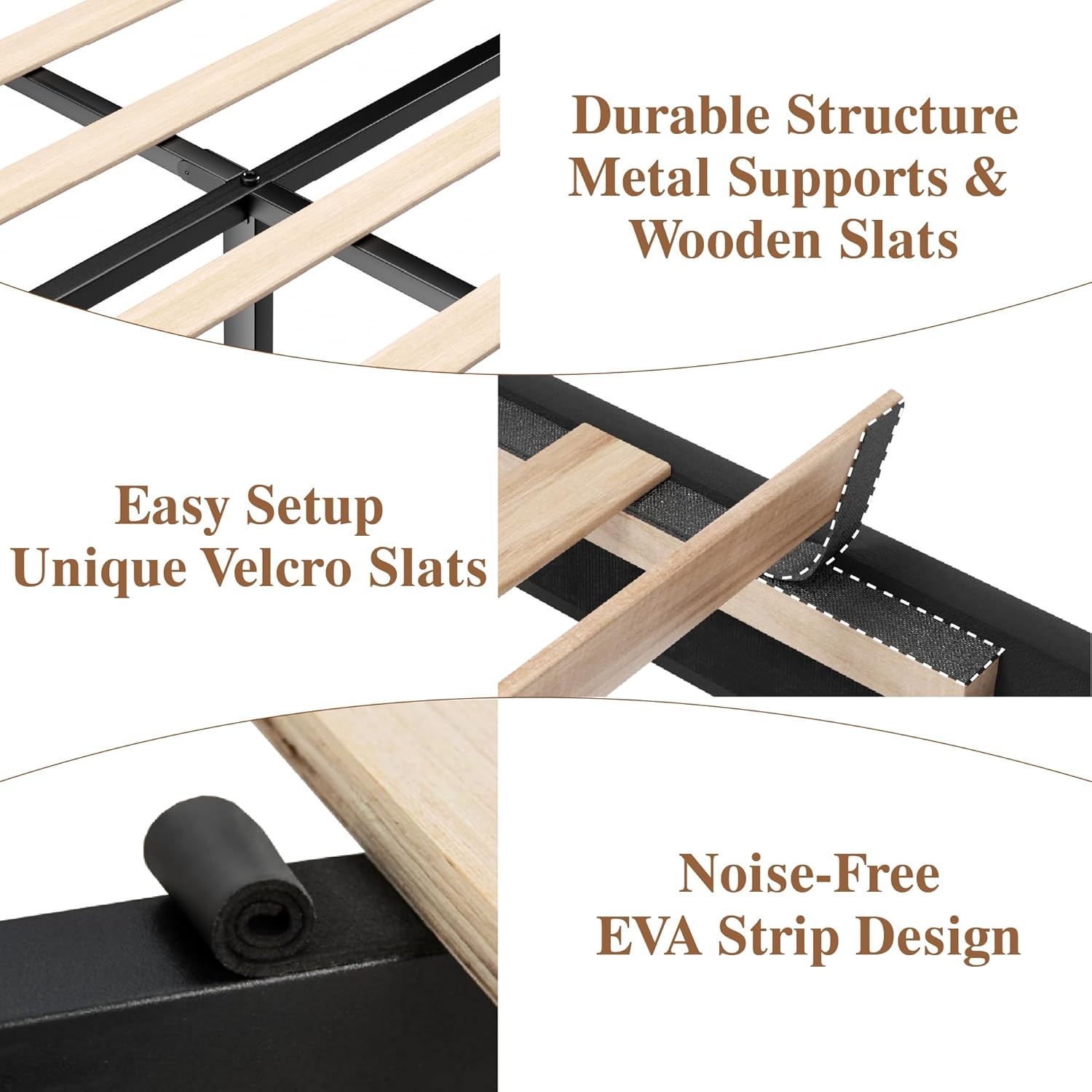 Queen Size Platform Bed Frame with Headboard, Velvet Grounded Bed with Wood Slats, Heavy Duty Mattress Foundation, Box Spring Option, Noise-Free, Easy Assembly, Black