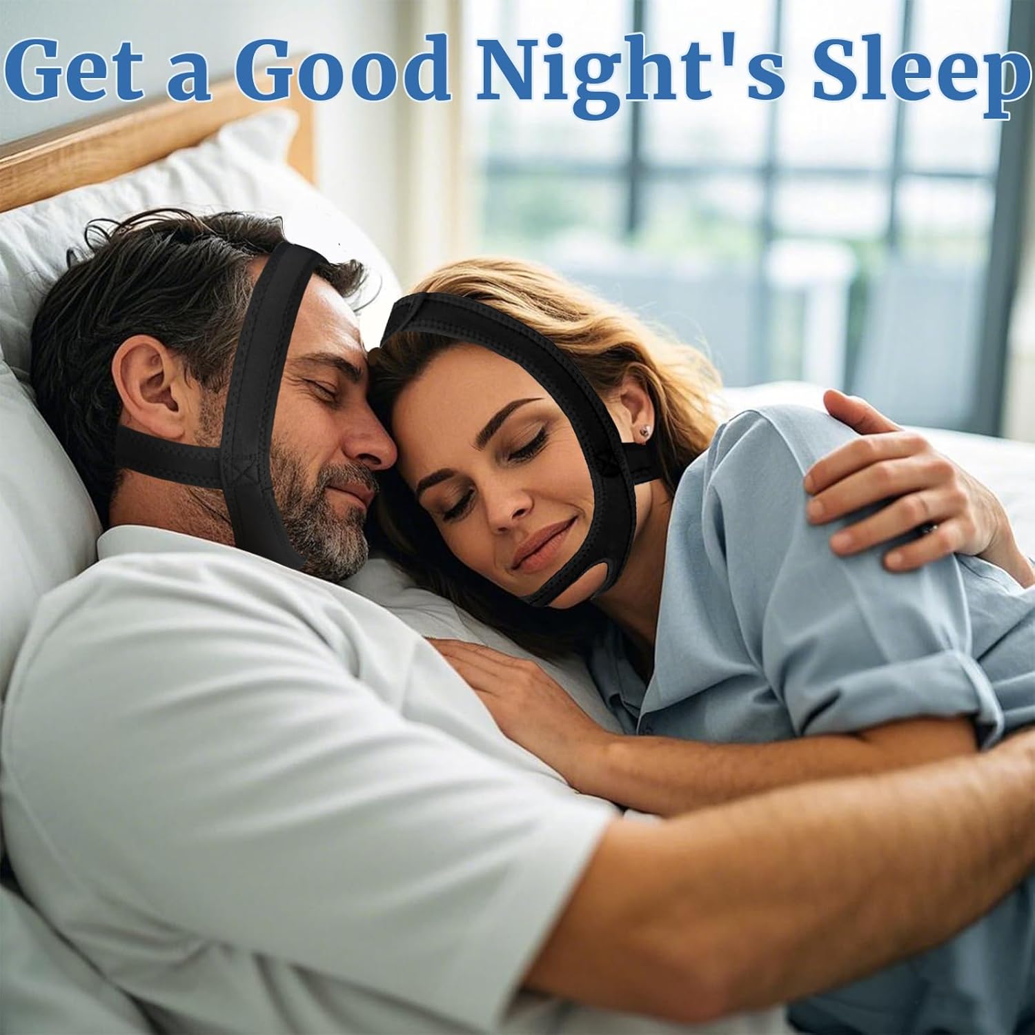 Snoring Chin Strap for Users, 2 Pack Adjustable Jaw Support Chin Strap to Keep Mouth Closed, Soft Snoring for Men Women, Lightweight Reusable, Snoring Dry Mouth, Easy Using