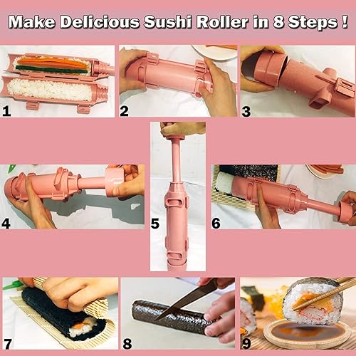 Miniatura 7 de Molde de sushi todo en uno Sushi Bazooka Maker DIY Máquina de rodillos de arroz y sushi Máquina de sushi Máquina para hacer sushi Kit y juego de