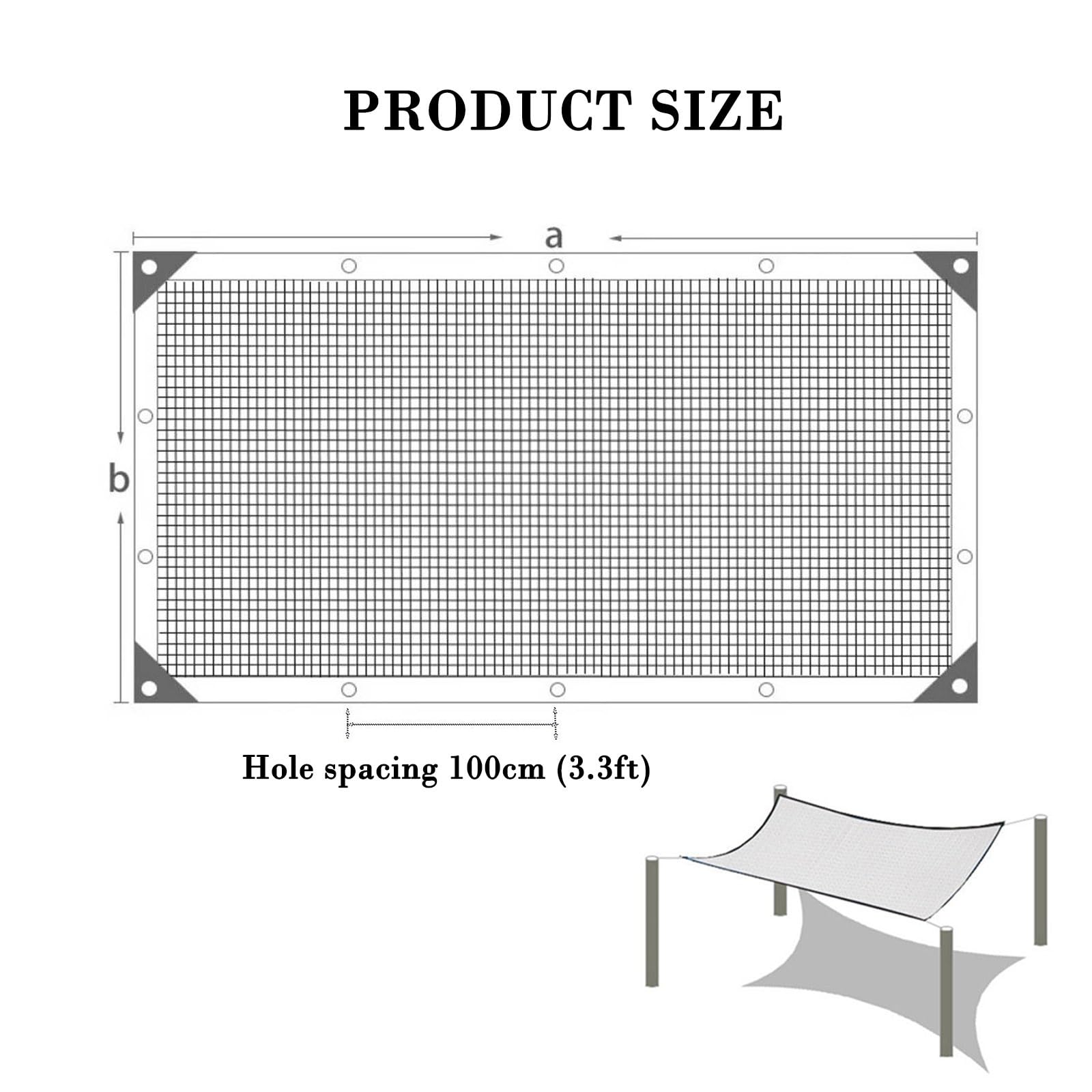 55% Malla De Sombreo Blanca,Malla De Sombreo con Ojales,Toldo Rectangular,Malla Sombra Exterior,Malla Ocultacion para Jardín, Plantas, Invernadero, Huerto, Gallinero, Caseta, Patio | 10x11m