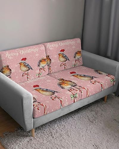 Miniatura 10 de Fundas de cojín elásticas para sofá, diseño de árbol de Navidad, seccional, individual, en forma de T, protector para muebles con parte inferior