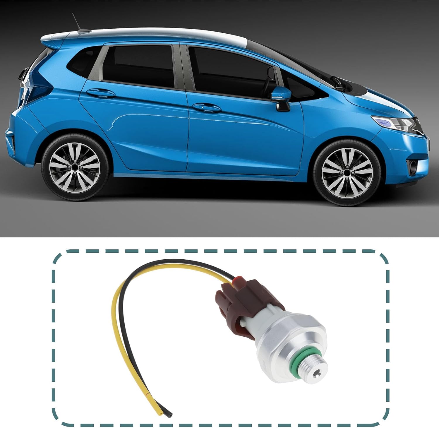1 Set A/C Pressure Sensor Switch & Plug Connector 80440-SS0-901 80440-S3N-003 Compatible with Honda Fit 2009 2010 2012 2013