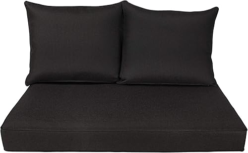 BOSSIMA Cojines cómodos para muebles de patio, cojines de asiento profundo, cojines de asiento para interiores y exteriores, color gris carbón