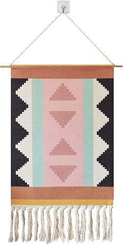 Tapiz tejido de macramé para colgar, 20 pulgadas de ancho x 34 pulgadas de alto, extra grande, bohemio, elegante, bohemio, marroquí, geométrico,