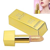 Vista 3 de Barra de labios Gold Bar de 0.12 oz, de larga duración, hidratante y suave maquillaje de labios cosméticos